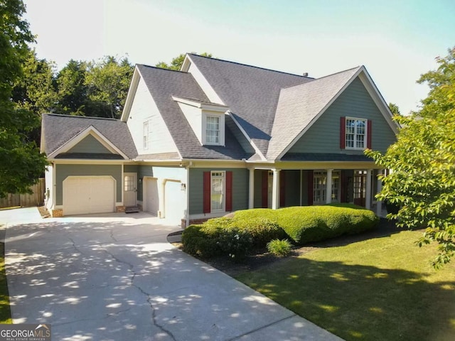 330 Bay Grove Rd, Loganville, GA 30052 - view of front of house featuring driveway, a garage, a front lawn, and roof with shingles