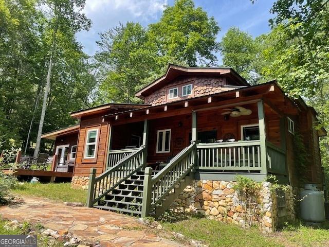 721 Dial Rd, Blue Ridge, GA 30513 - view of front of home with a porch and stairway