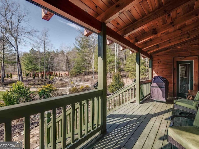 721 Dial Rd, Blue Ridge, GA 30513 - wooden terrace with a grill
