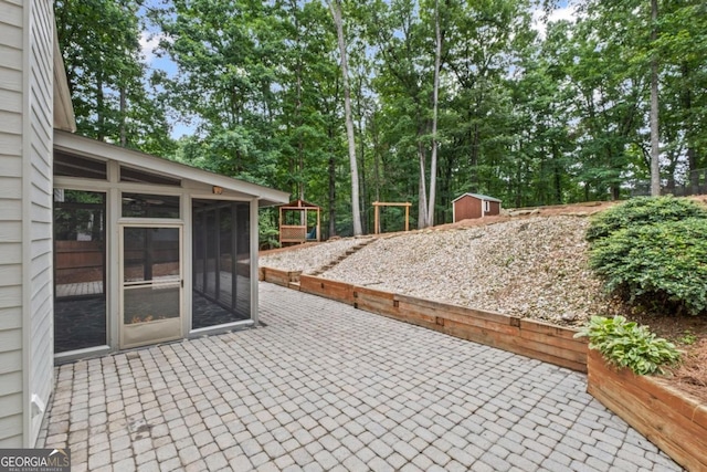 125 Sable Pointe Dr, Milton, GA 30004 - view of patio / terrace featuring a sunroom