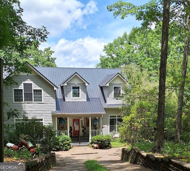 120 Sunrock Mountain Trce, Blue Ridge, GA 30513 - view of front facade featuring a porch and metal roof