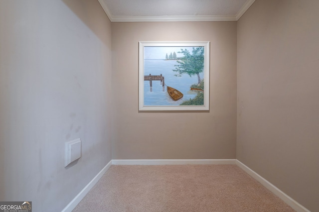 1650 Vintage Club Dr, Greensboro, GA 30642 - carpeted spare room featuring crown molding and baseboards