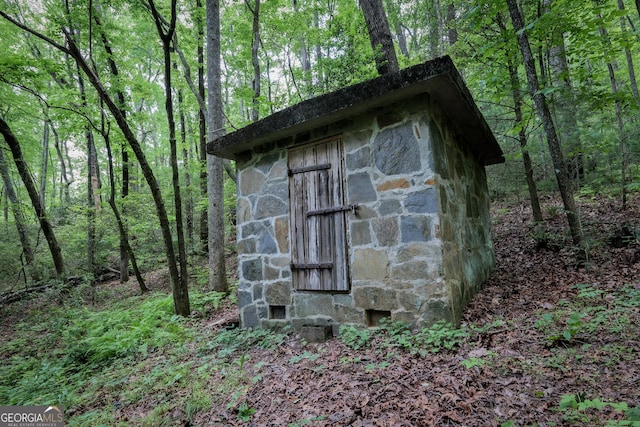 1315 Chimney Mountain Flats Trl, Clarkesville, GA 30523 - view of shed featuring a wooded view
