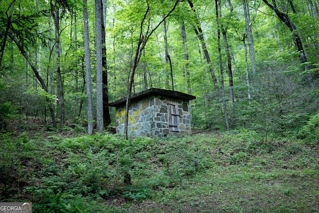 1315 Chimney Mountain Flats Trl, Clarkesville, GA 30523 - view of shed with a forest view