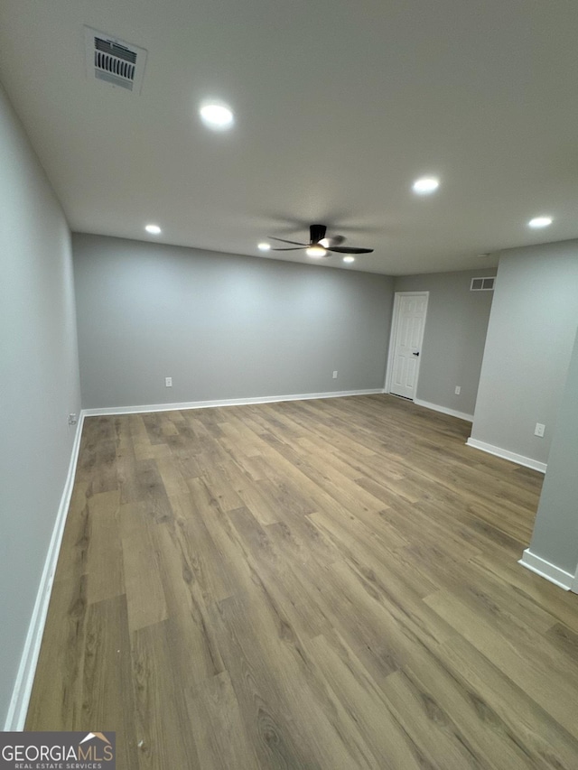 1340 Stoneleigh Way, Stone Mountain, GA 30088 - empty room featuring recessed lighting, a ceiling fan, and wood finished floors