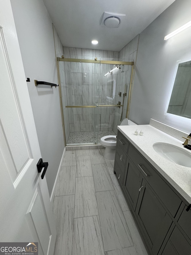 1340 Stoneleigh Way, Stone Mountain, GA 30088 - bathroom featuring vanity and a stall shower