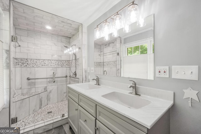 172B Hummingbird Ln, Jackson, GA 30233 - full bathroom with double vanity and a shower stall