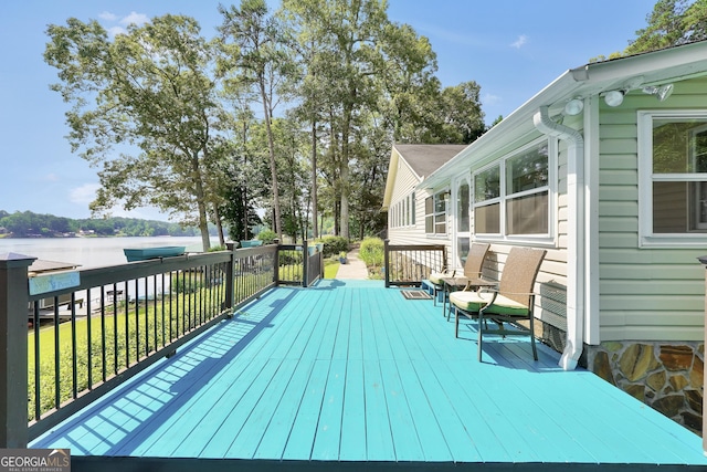 172B Hummingbird Ln, Jackson, GA 30233 - wooden deck with a water view