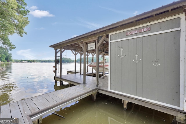 172B Hummingbird Ln, Jackson, GA 30233 - dock area with a water view and boat lift