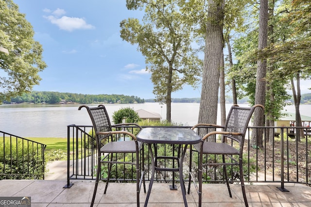 172B Hummingbird Ln, Jackson, GA 30233 - view of patio / terrace featuring a water view