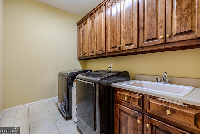 31 Bluff Mountain Dr SW, Rome, GA 30165 - laundry room with cabinet space, washer and dryer, and light tile patterned flooring