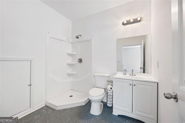 312 Deer Run Dr, Dallas, GA 30132 - bathroom with toilet, vanity, and a shower
