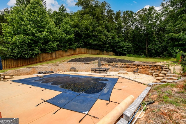 7282 Litany Ct, Flowery Branch, GA 30542 - view of swimming pool featuring a patio and a diving board