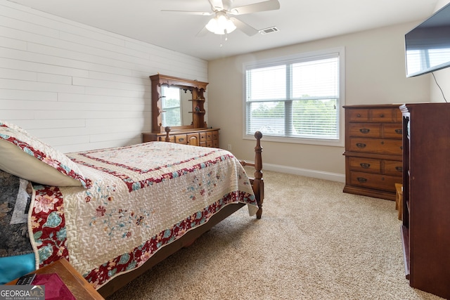 152 Jackson Dr, Forsyth, GA 31029 - bedroom featuring light colored carpet, baseboards, and a ceiling fan