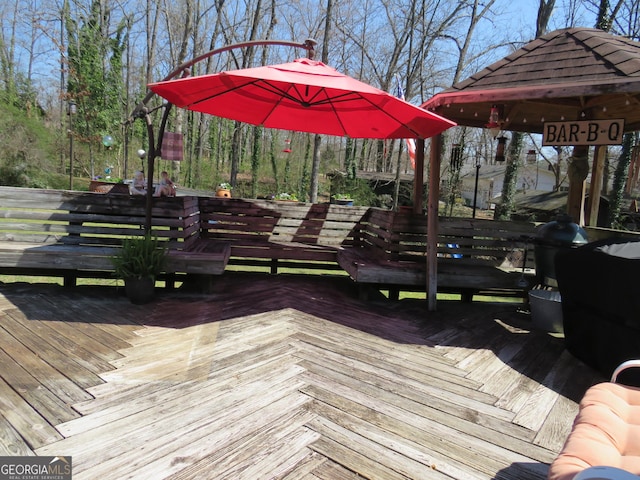 141 Cherokee Cir, Cedartown, GA 30125 - view of wooden terrace