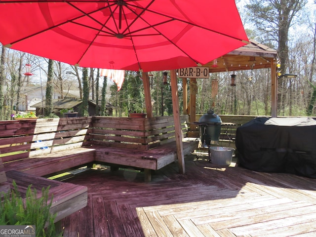 141 Cherokee Cir, Cedartown, GA 30125 - wooden deck with area for grilling