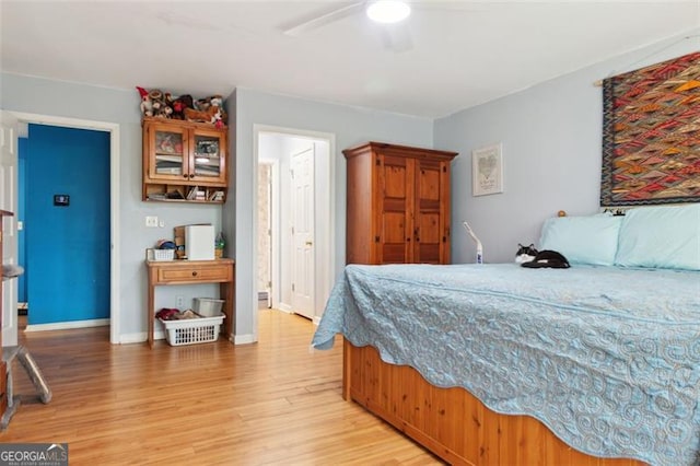 141 Mills Creek Path, Hiram, GA 30141 - bedroom with light wood-type flooring and a ceiling fan