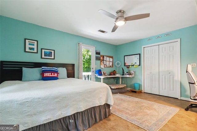 141 Mills Creek Path, Hiram, GA 30141 - bedroom with a closet and ceiling fan