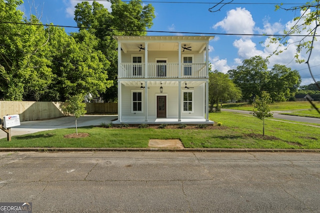 621 Arthur St, Lagrange, GA 30241 - view of front of property with a ceiling fan and a balcony