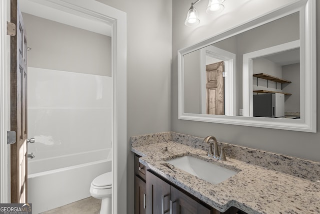 621 Arthur St, Lagrange, GA 30241 - bathroom featuring vanity, toilet, and bathtub / shower combination