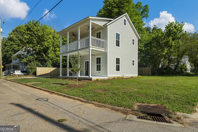 621 Arthur St, Lagrange, GA 30241 - view of front of house featuring ceiling fan and a balcony