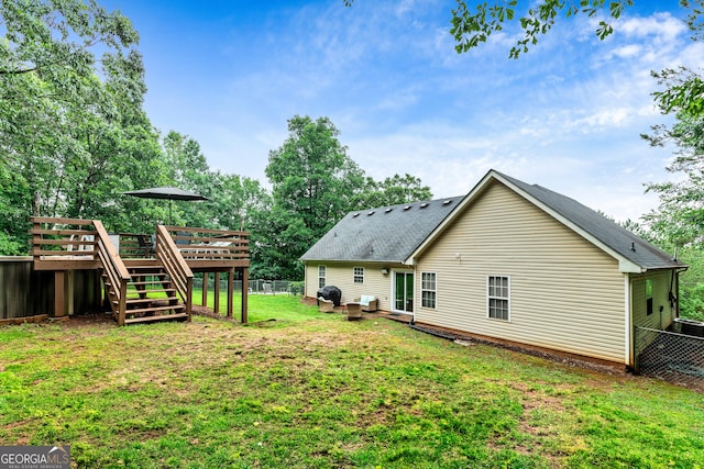 460 Old Tree Dr, Jackson, GA 30233 - rear view of property with a deck and stairs