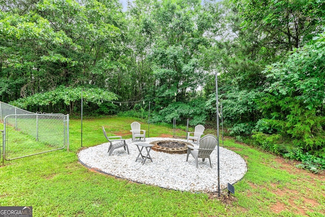 460 Old Tree Dr, Jackson, GA 30233 - view of yard with a fire pit and a gate