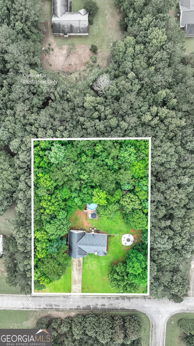 460 Old Tree Dr, Jackson, GA 30233 - aerial view of property and surrounding area with property parcel outlined
