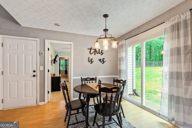 460 Old Tree Dr, Jackson, GA 30233 - dining area featuring light wood-style flooring, a chandelier, and a textured ceiling