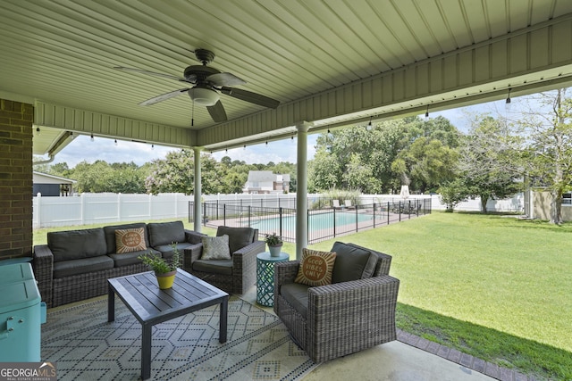 510 Braves Field Dr, Guyton, GA 31312 - view of patio / terrace with ceiling fan and an outdoor hangout area