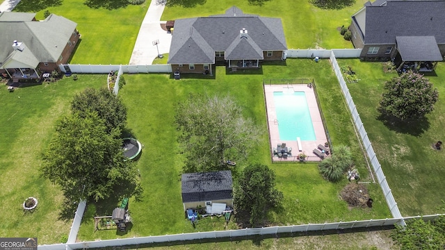 510 Braves Field Dr, Guyton, GA 31312 - drone / aerial view of a pool