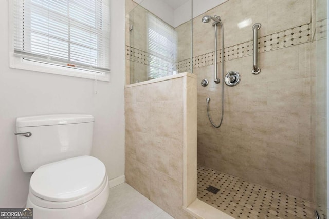 2903 Ashebrooke Dr NE, Marietta, GA 30068 - bathroom featuring toilet, a walk in shower, and tile patterned floors