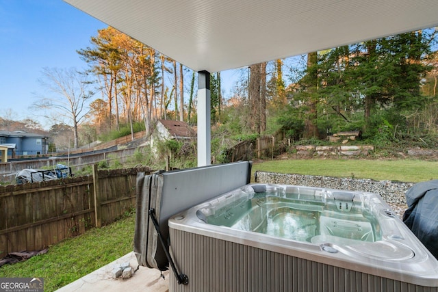 1045 Shepherds Ln NE, Atlanta, GA 30324 - view of patio / terrace featuring a hot tub