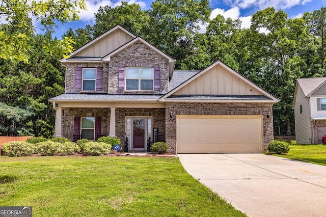 874 Crescent Ln Unit 52, Griffin, GA 30224 - craftsman house featuring board and batten siding, brick siding, and a front lawn