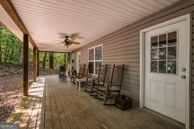 191 Barker Ln, Morganton, GA 30560 - deck with ceiling fan