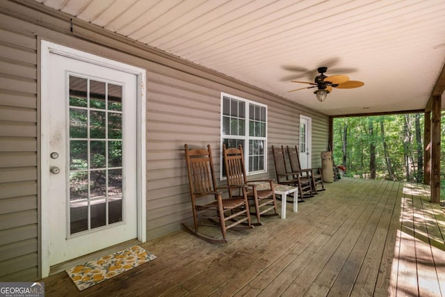 191 Barker Ln, Morganton, GA 30560 - deck featuring ceiling fan