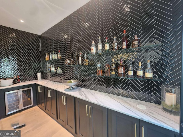 245 Traditions Dr, Alpharetta, GA 30004 - indoor wet bar featuring beverage cooler