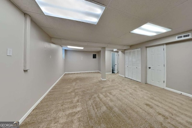 2478 Wood Meadows Dr SW, Marietta, GA 30064 - finished basement with carpet and a paneled ceiling