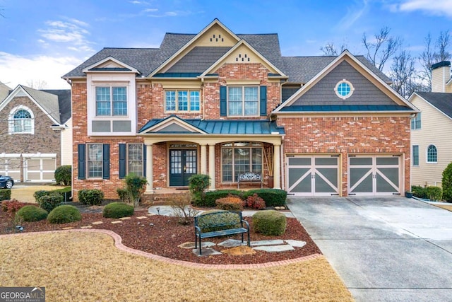1251 Irwin Lake Way, Marietta, GA 30064 - view of front of property with brick siding, driveway, an attached garage, and a shingled roof