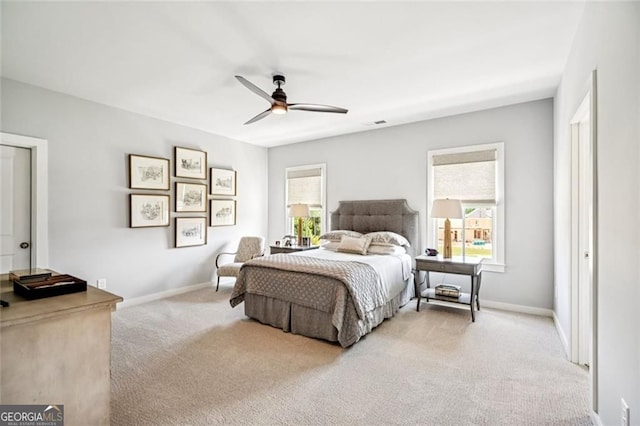 1057 Crossroads Trl, Milton, GA 30004 - bedroom featuring light carpet and ceiling fan