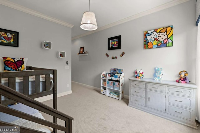 15815 Winterfield Way, Alpharetta, GA 30004 - bedroom featuring ornamental molding and light colored carpet