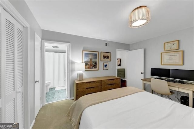 2 Arpege Way NW, Atlanta, GA 30327 - carpeted bedroom featuring connected bathroom and an office area