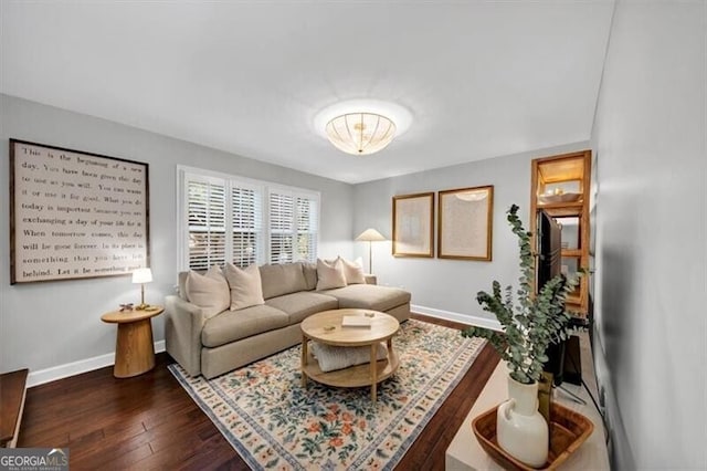 2 Arpege Way NW, Atlanta, GA 30327 - living room featuring baseboards and hardwood / wood-style floors