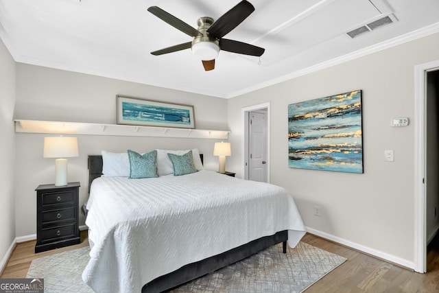 5037 Laurel Springs Way SE, Smyrna, GA 30082 - bedroom featuring wood finished floors, crown molding, and ceiling fan