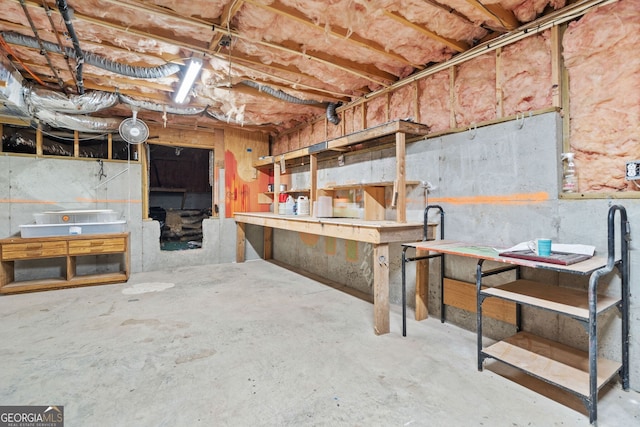2958 Paul Harris Rd, Dallas, GA 30157 - unfinished basement featuring a workshop area