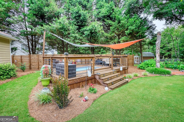 55 Ashton Pl, Covington, GA 30016 - view of yard featuring cooling unit and a deck