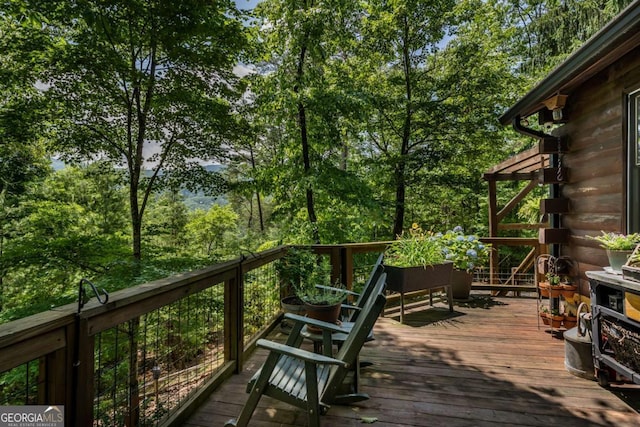 371 Little Rock Creek Ct, Cherry Log, GA 30522 - view of wooden terrace