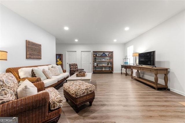 2680 Augeron Ct, Alpharetta, GA 30004 - living area featuring recessed lighting and light wood-type flooring