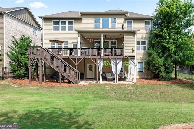 2680 Augeron Ct, Alpharetta, GA 30004 - rear view of property featuring a deck, stairs, and a patio
