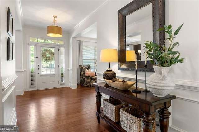 2680 Augeron Ct, Alpharetta, GA 30004 - foyer entrance featuring ornamental molding and wood finished floors